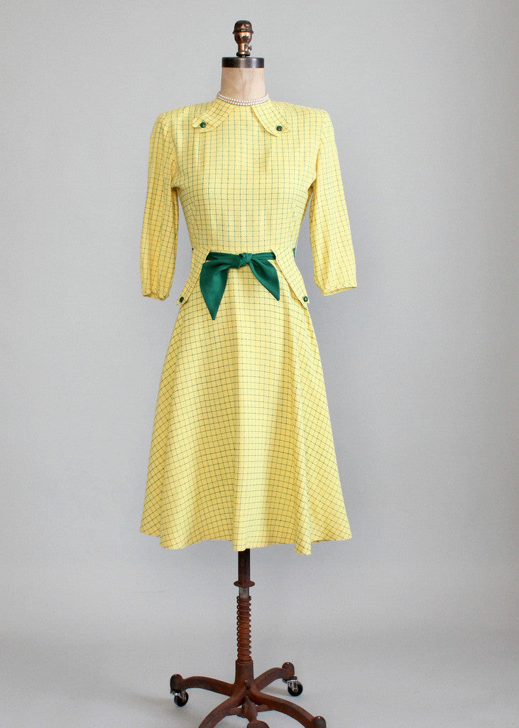 1940s yellow dress