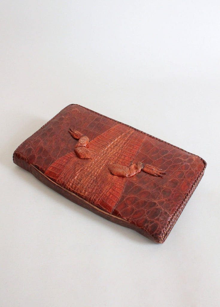 Vintage 1940s Alligator Body Clutch Purse | Raleigh Vintage