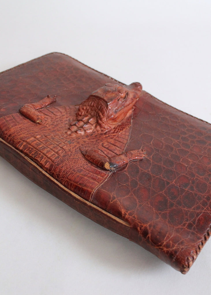 Vintage 1940s Alligator Body Clutch Purse | Raleigh Vintage