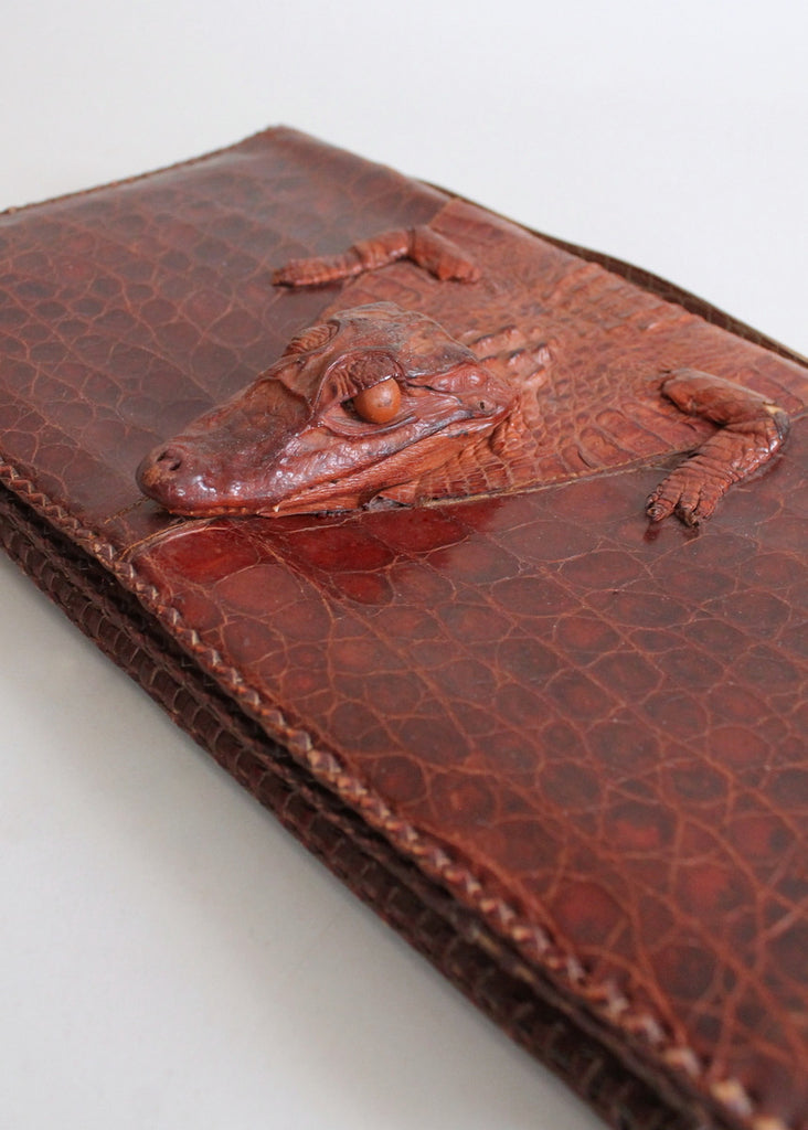 Vintage 1940s Alligator Body Clutch Purse | Raleigh Vintage