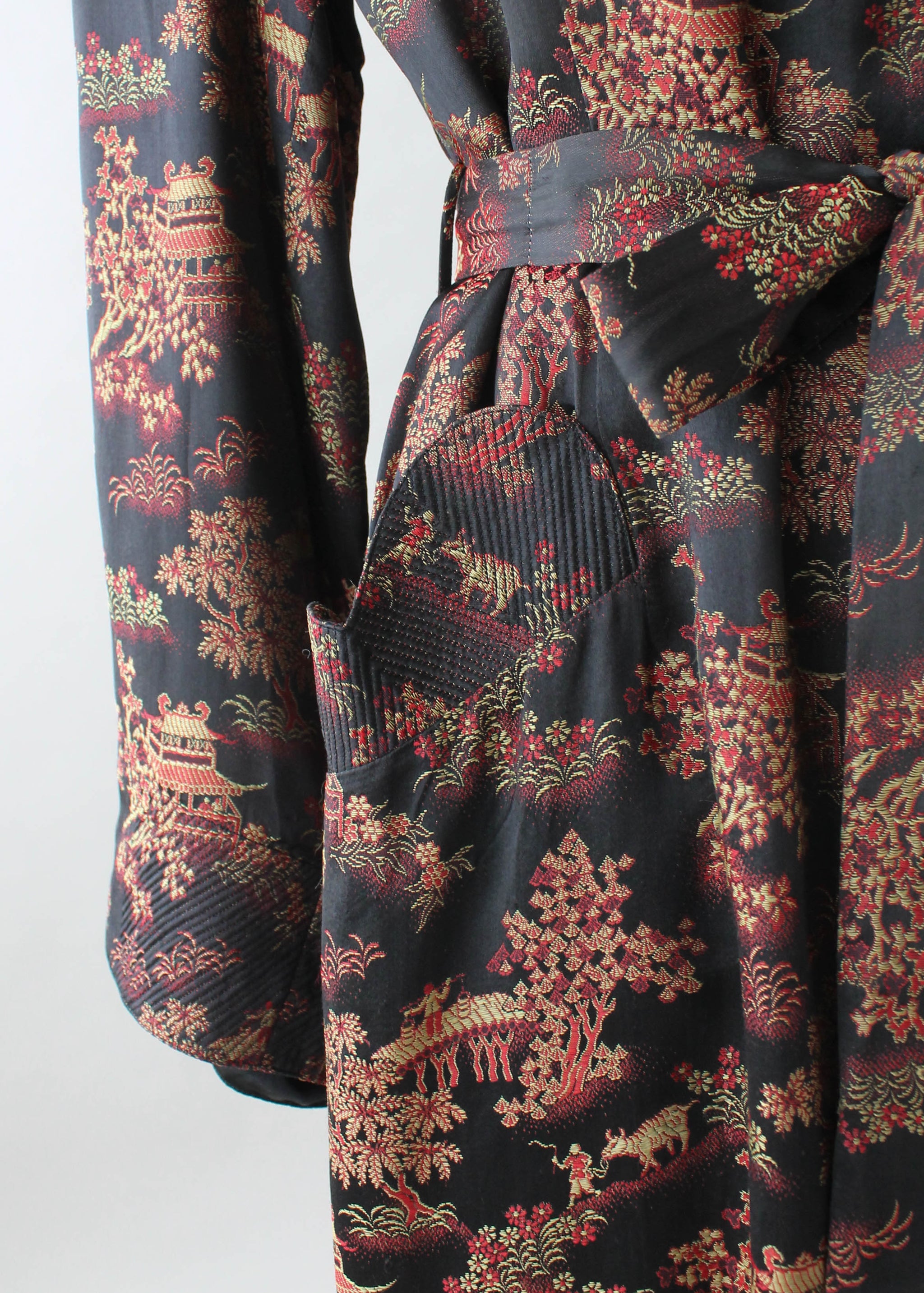 Vintage 1940s Asian Silk Long Robe - Raleigh Vintage