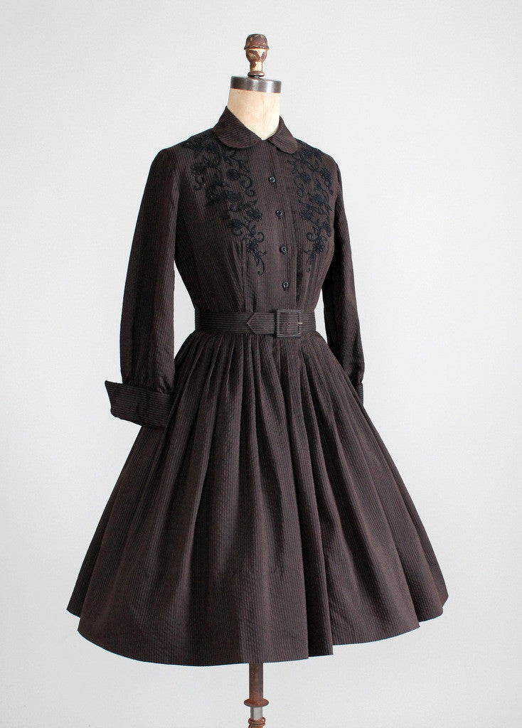 Vintage 1950s Winter Enchantress Shirtwaist Dress | Raleigh Vintage
