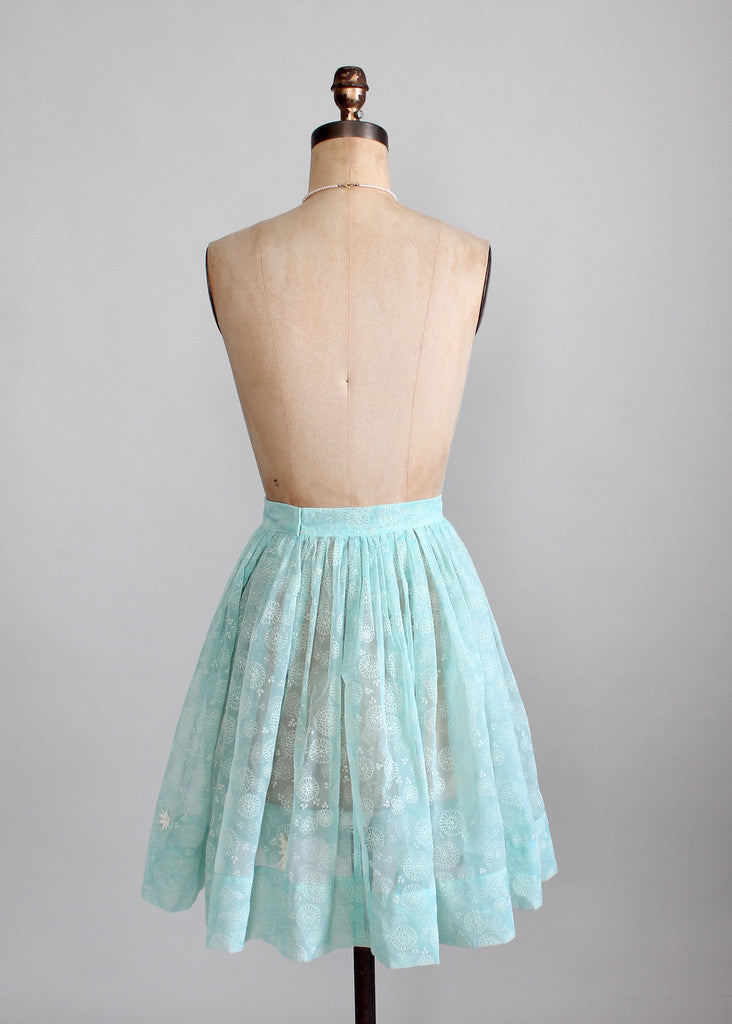 Vintage 1960s Celeste Flocked Sheer Skirt - Raleigh Vintage