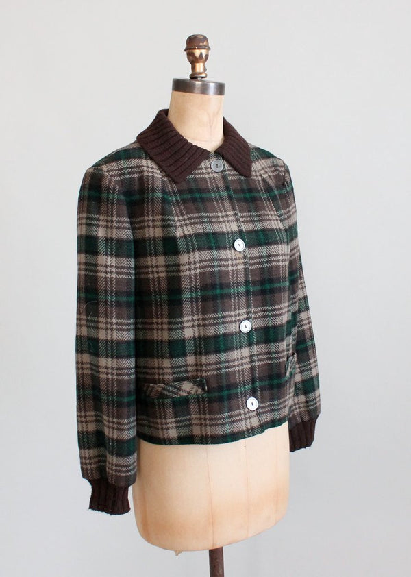 Vintage 1950s Pendleton Plaid Wool Hiking Jacket - Raleigh Vintage