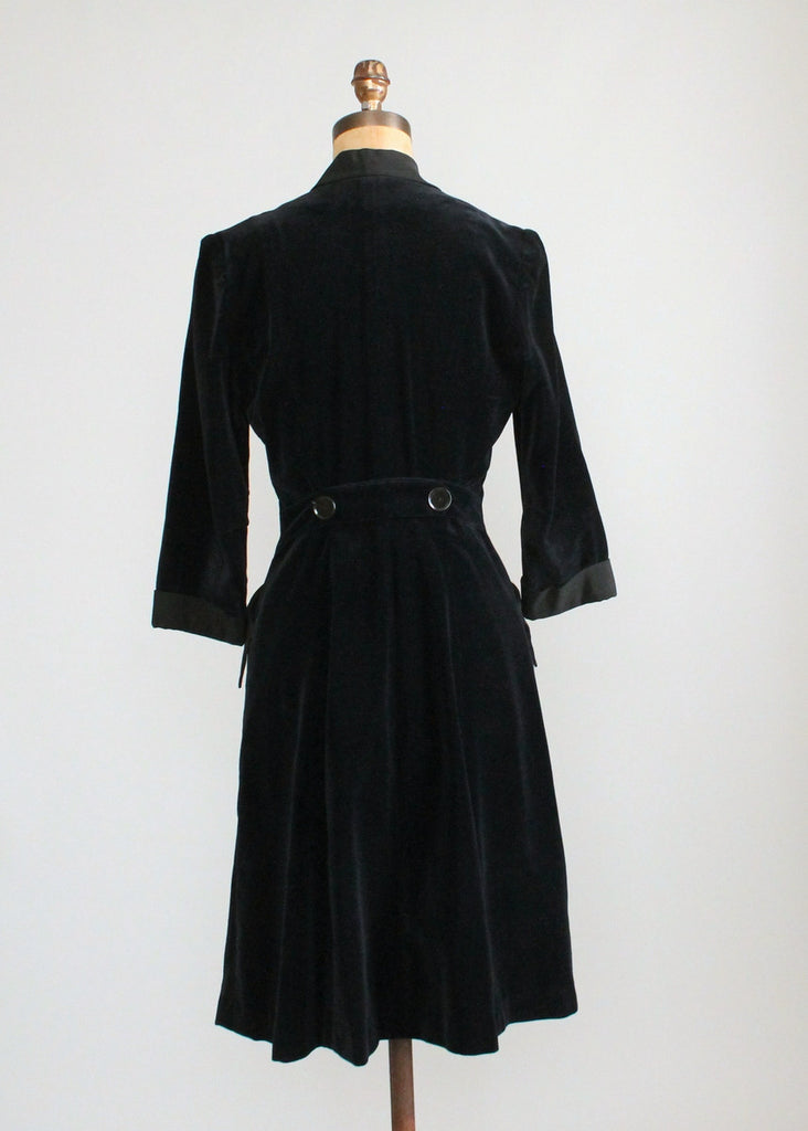 Vintage 1950s Rene Ruth Black Velvet Coat Dress | Raleigh Vintage