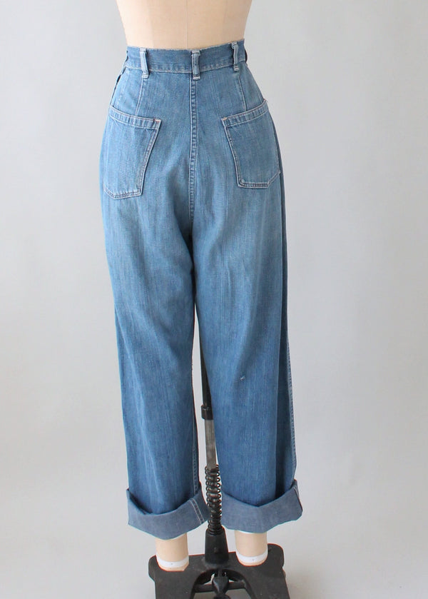 Vintage 1950s Distressed and Patched Jeans - Raleigh Vintage