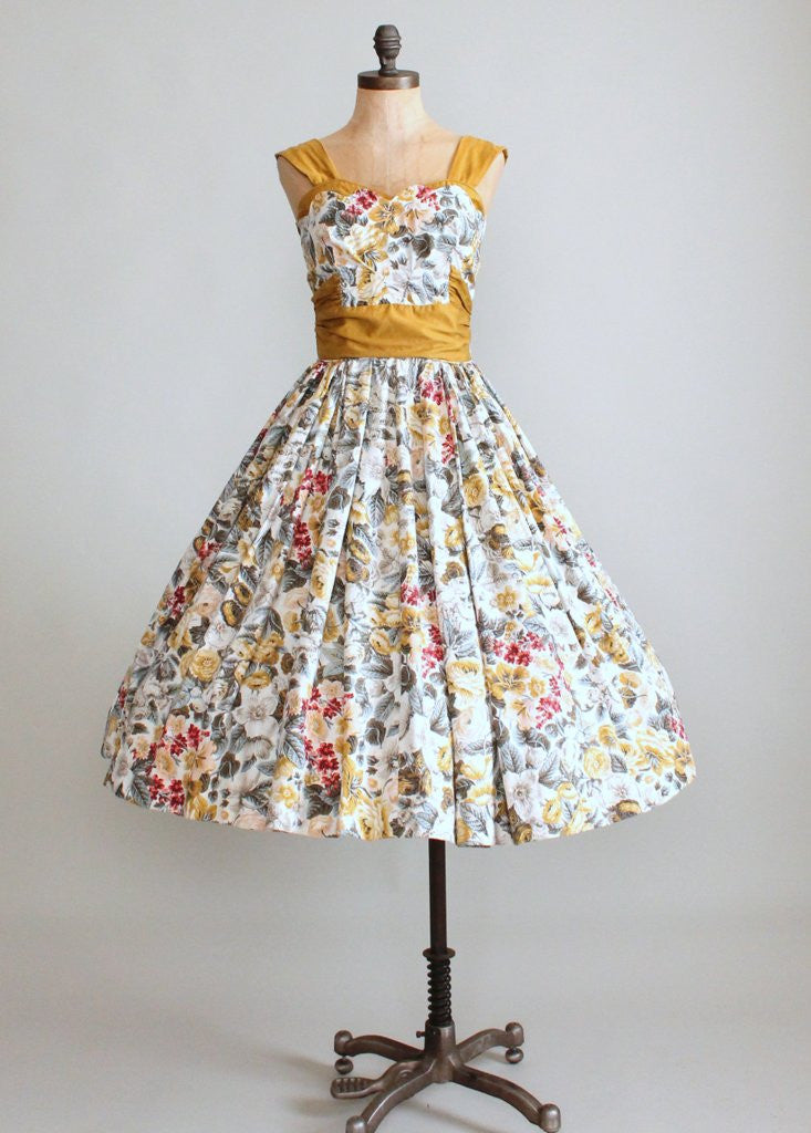Vintage 1950s Provence Floral Cotton Sundress | Raleigh Vintage