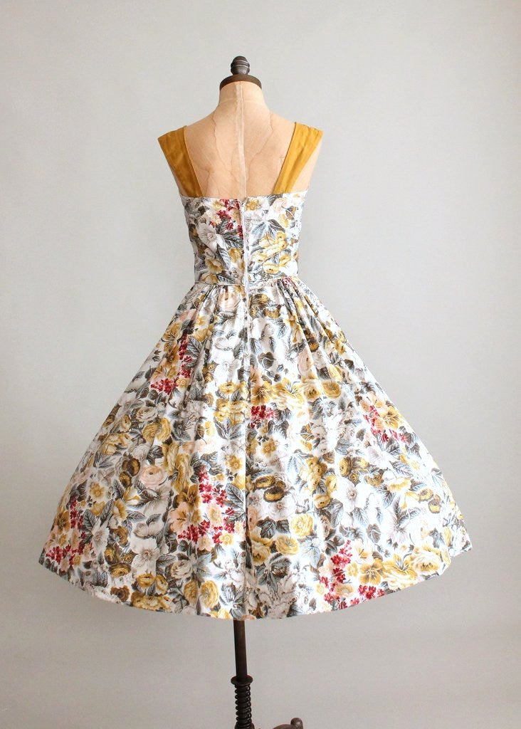 Vintage 1950s Provence Floral Cotton Sundress - Raleigh Vintage