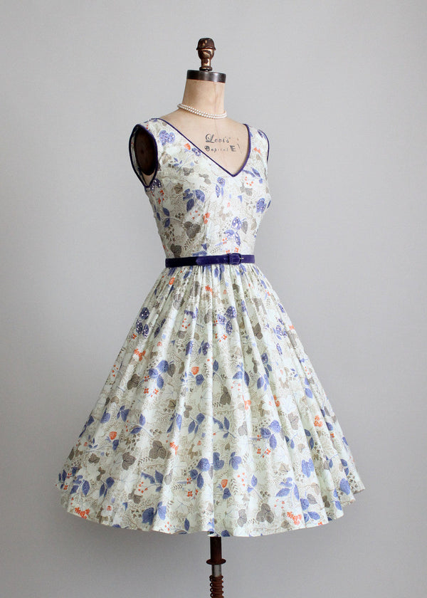 Vintage 1950s Sequins and Flowers Garden Party Dress - Raleigh Vintage