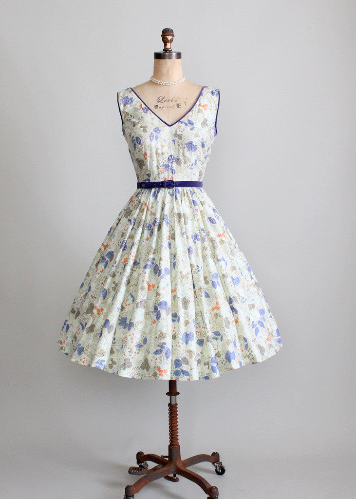 Vintage 1950s Sequins and Flowers Garden Party Dress - Raleigh Vintage