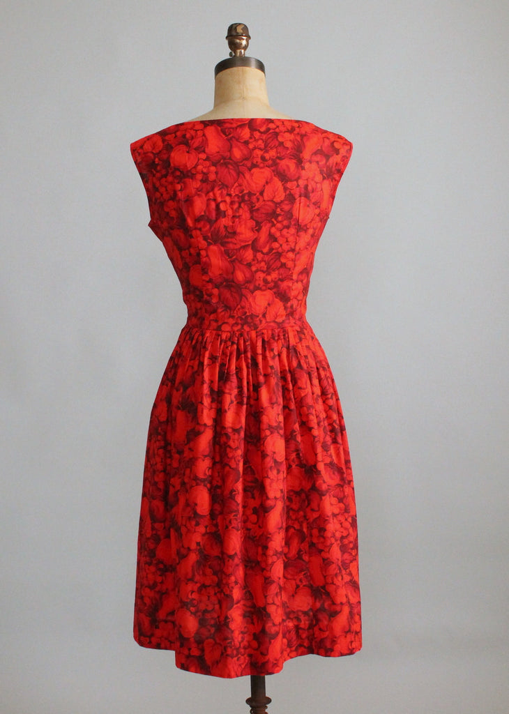 Vintage 1950s Mode O Day Red Floral Dress | Raleigh Vintage