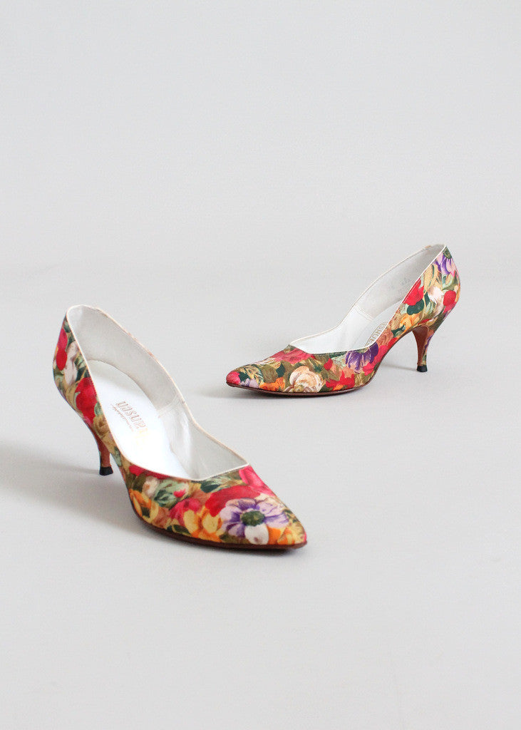 floral kitten heel shoes