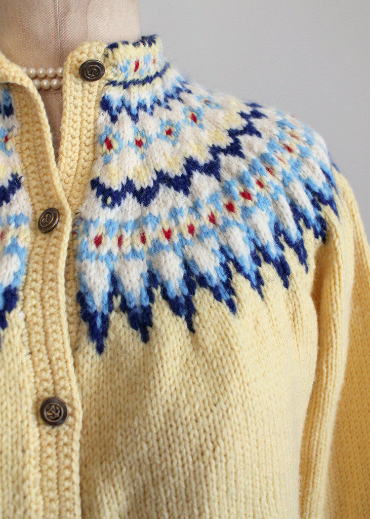 Vintage Hand Knit Fair Isle Cardigan - Raleigh Vintage