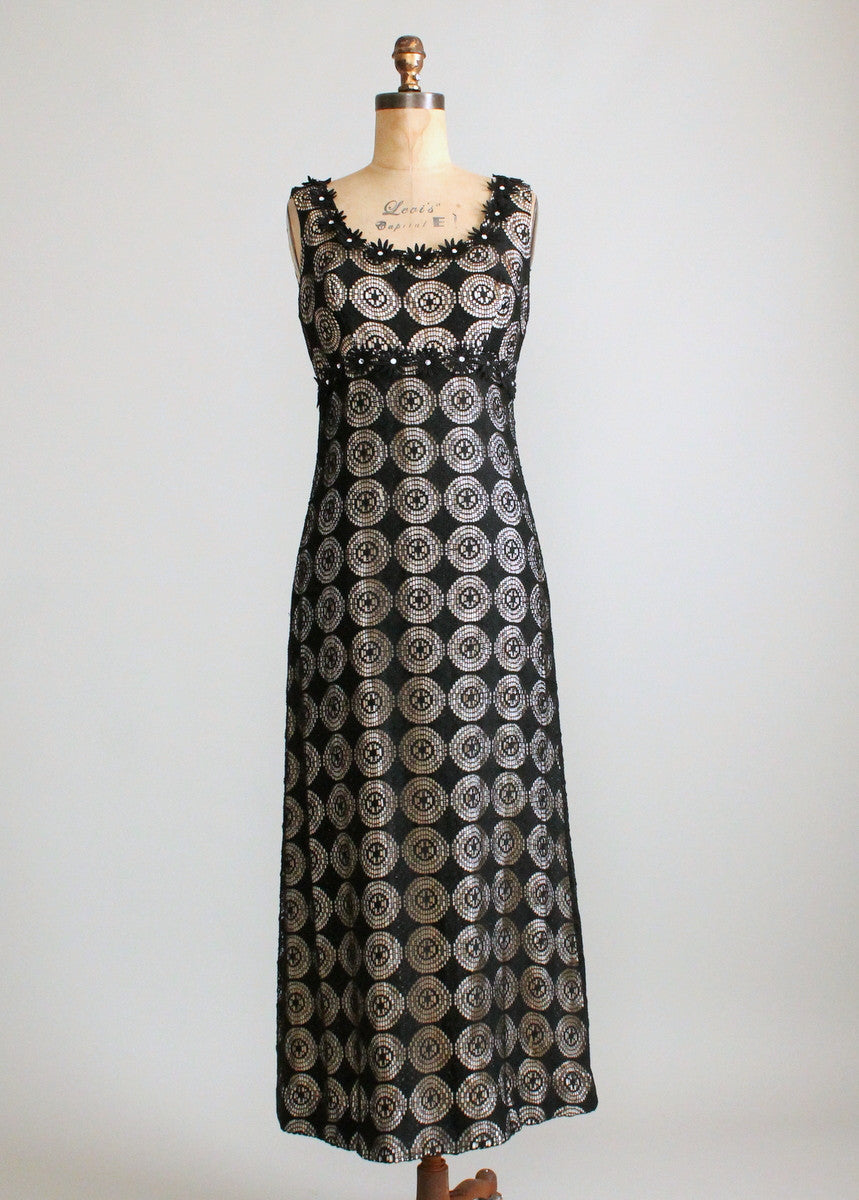 Vintage 1960s Black Lace Maxi Dress - Raleigh Vintage