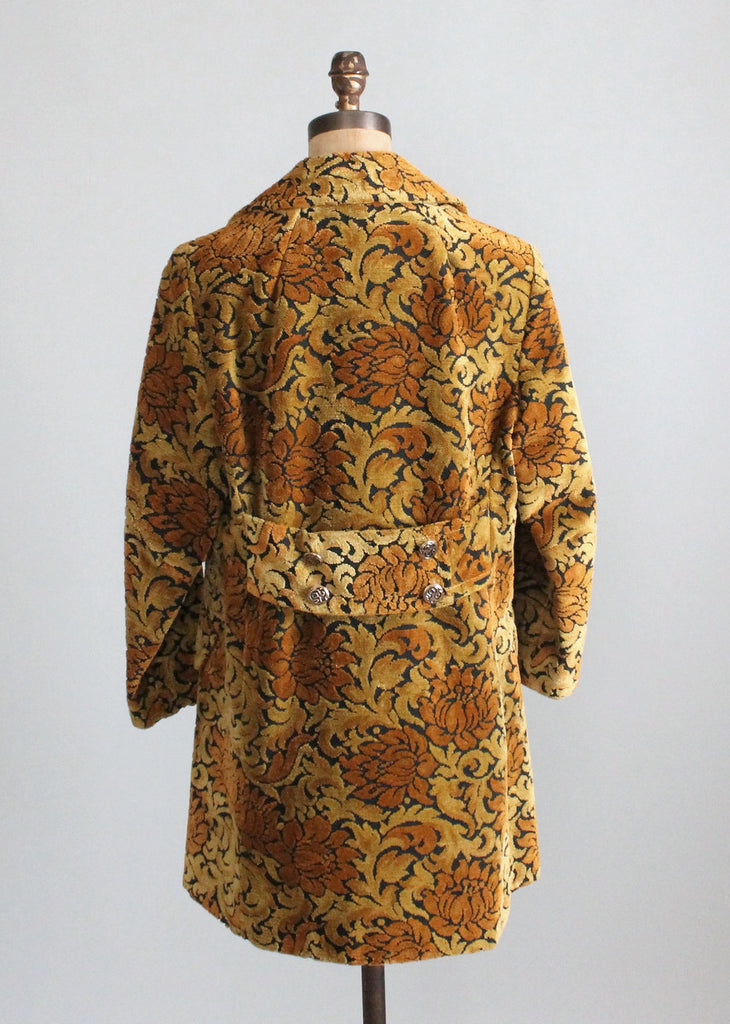 Vintage 1960s MOD Gold and Black Tapestry Carpet Coat | Raleigh Vintage