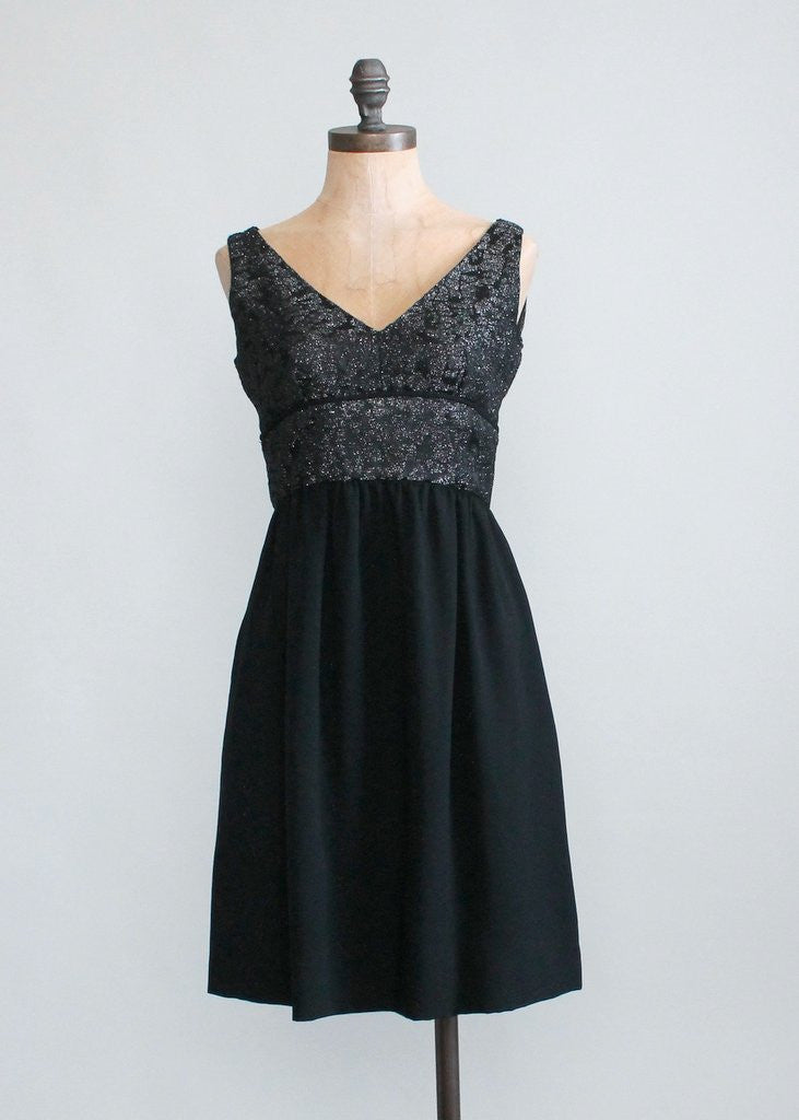 Vintage 1960s Black Lurex and Crepe Party Dress and Matching Coat ...