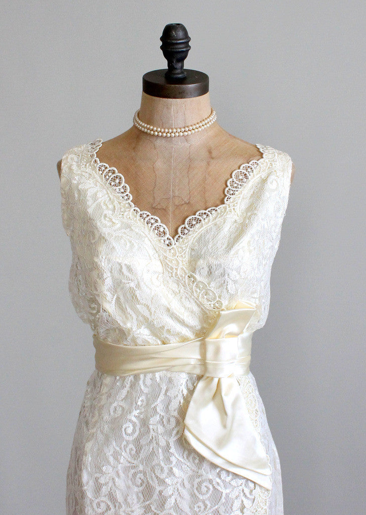 Vintage 1960s Lace Wiggle Wedding Dress | Raleigh Vintage