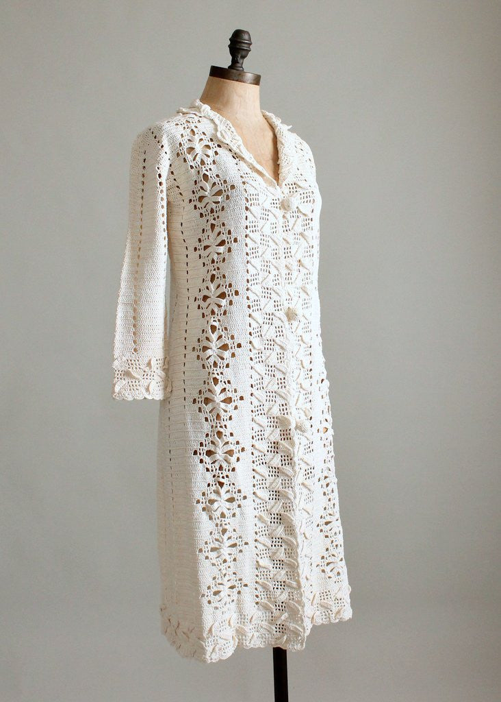 Vintage 1970s Crochet Duster Jacket | Raleigh Vintage