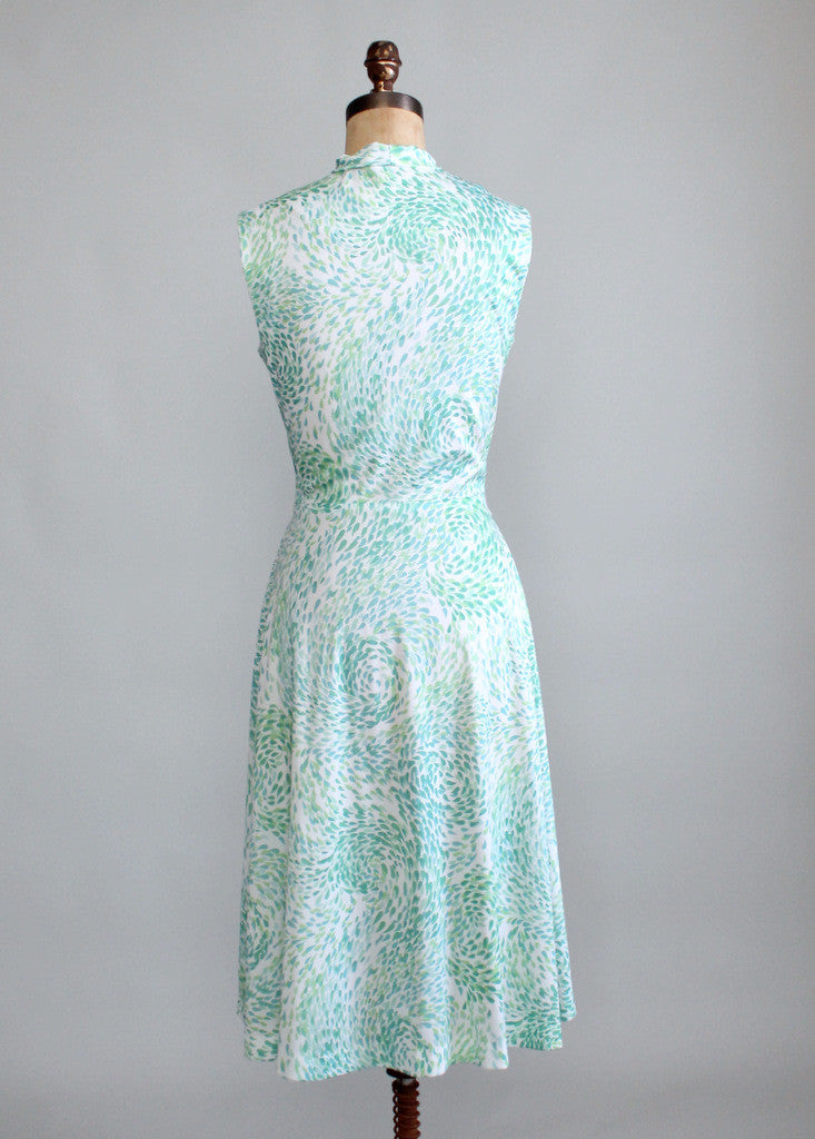 Vintage 1970s Green Drops Summer Work Dress | Raleigh Vintage