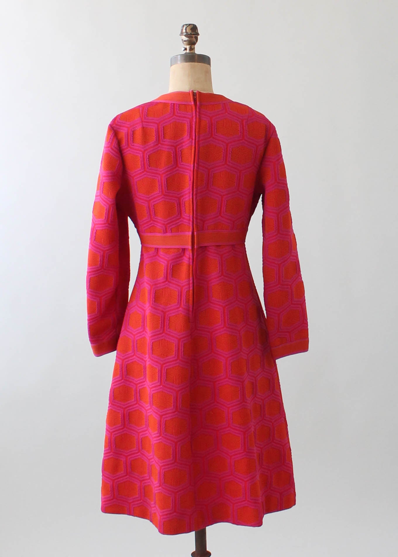 Vintage 1970s MOD Orange and Pink Knit Dress - Raleigh Vintage
