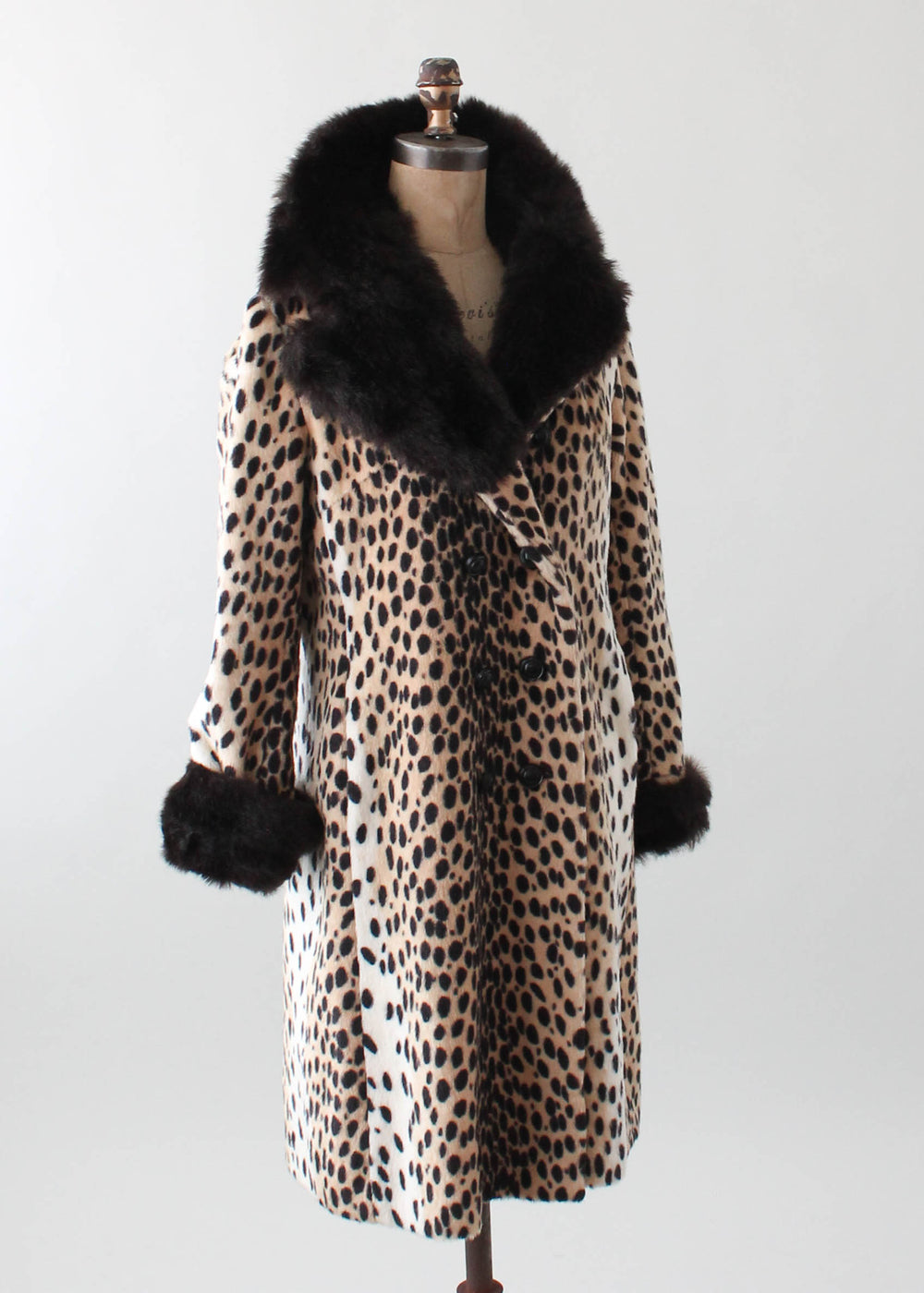 Vintage 1970s Leopard Print and Faux Fur Coat - Raleigh Vintage