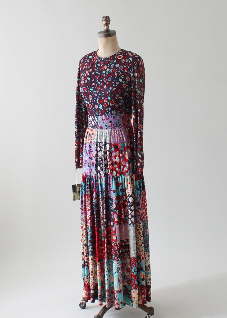 Vintage 1970s Floral Patchwork Maxi Dress | Raleigh Vintage