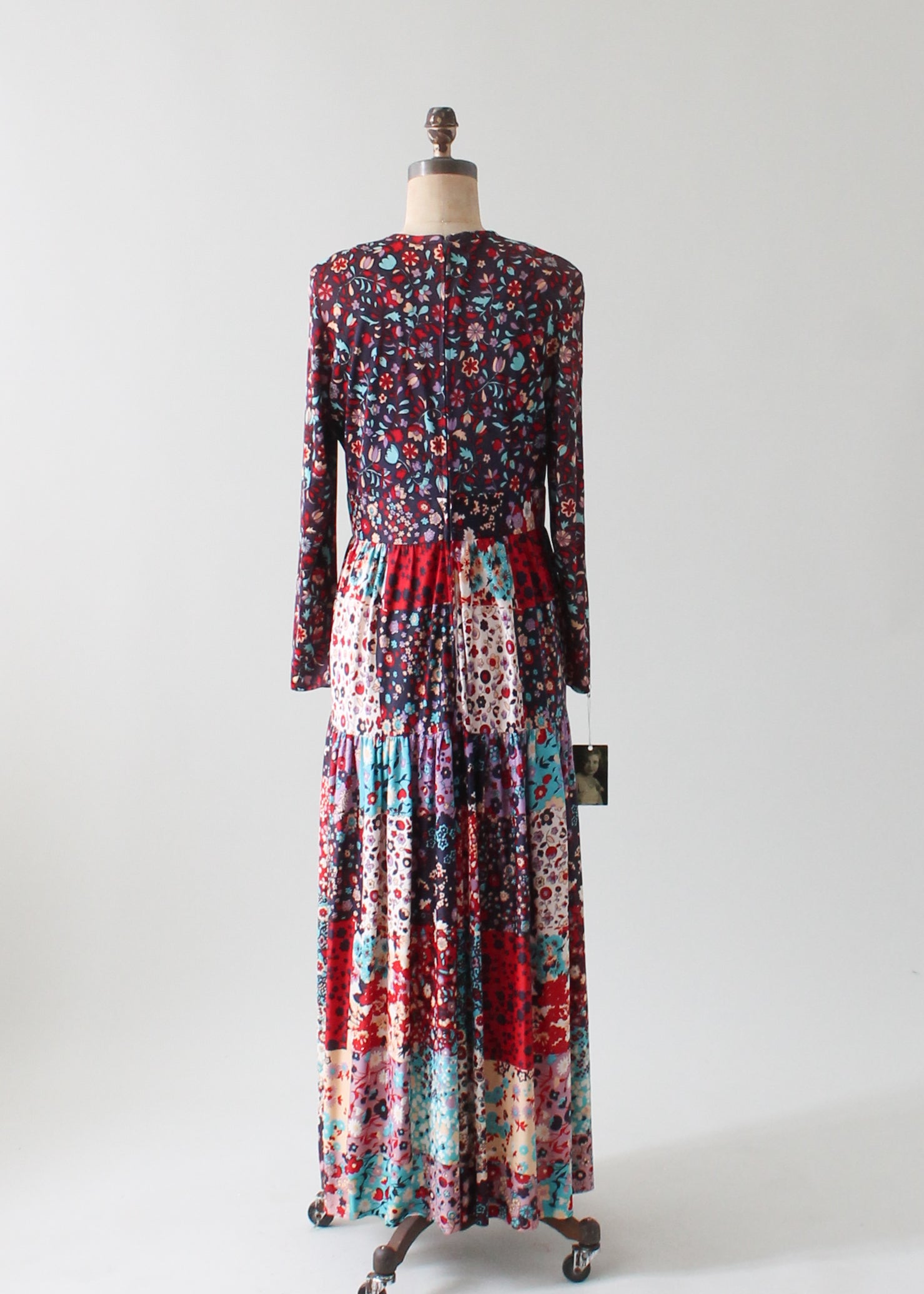 Vintage 1970s Floral Patchwork Maxi Dress - Raleigh Vintage