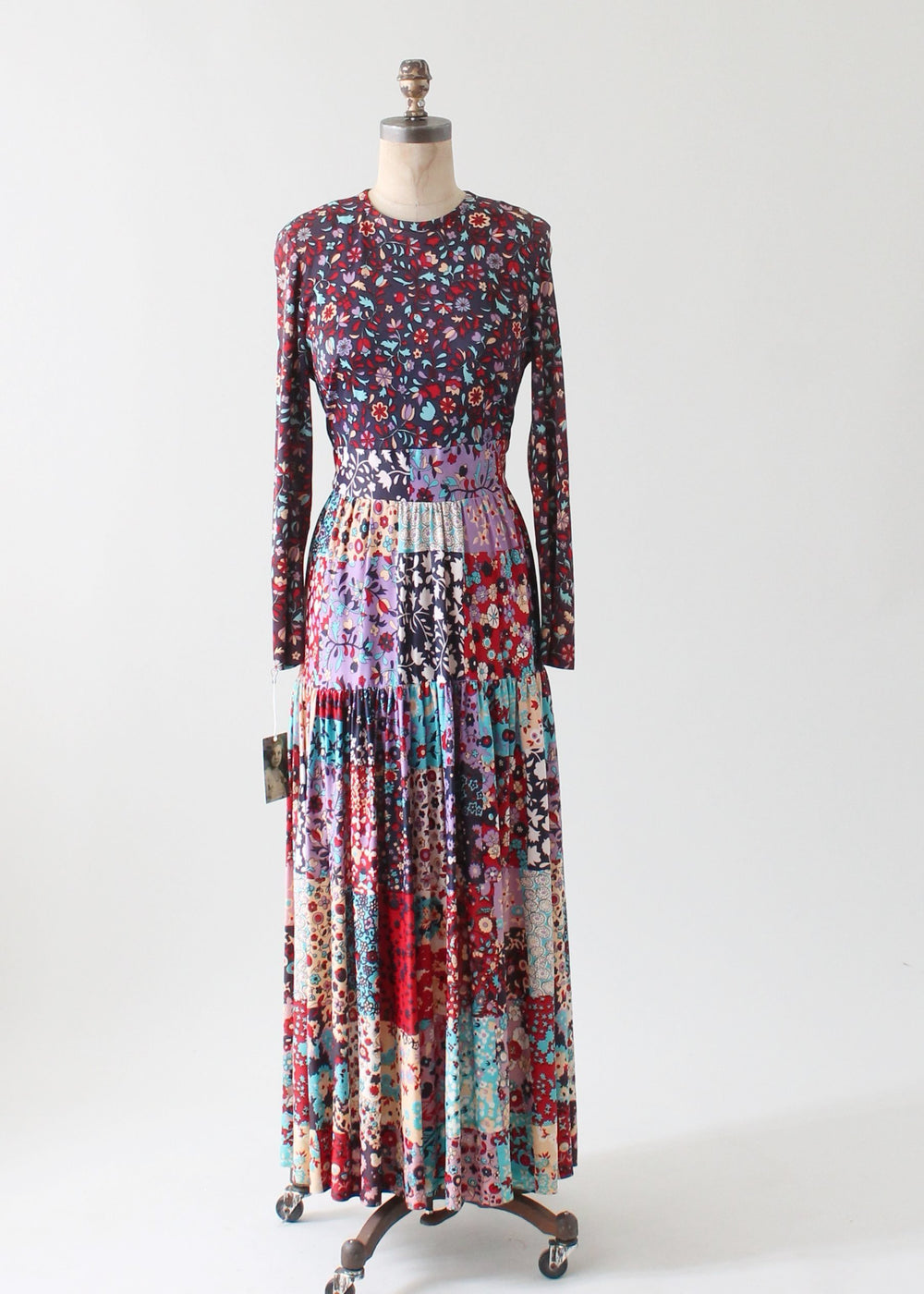 Vintage 1970s Floral Patchwork Maxi Dress - Raleigh Vintage
