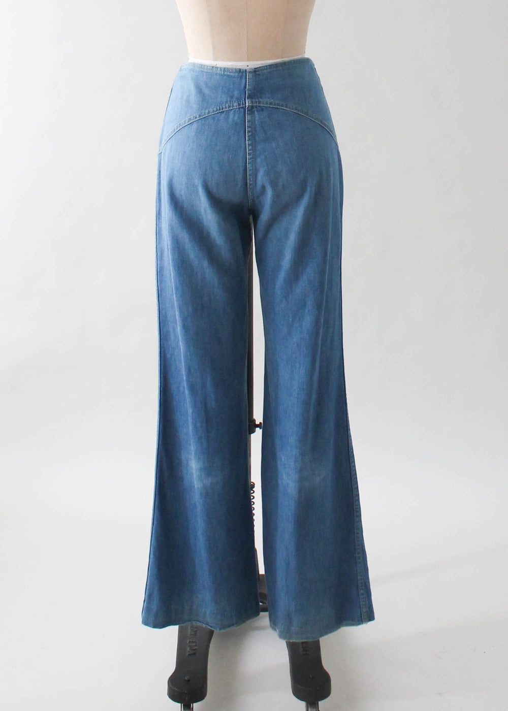Vintage 1970s Snap Front Wide Leg Jeans - Raleigh Vintage