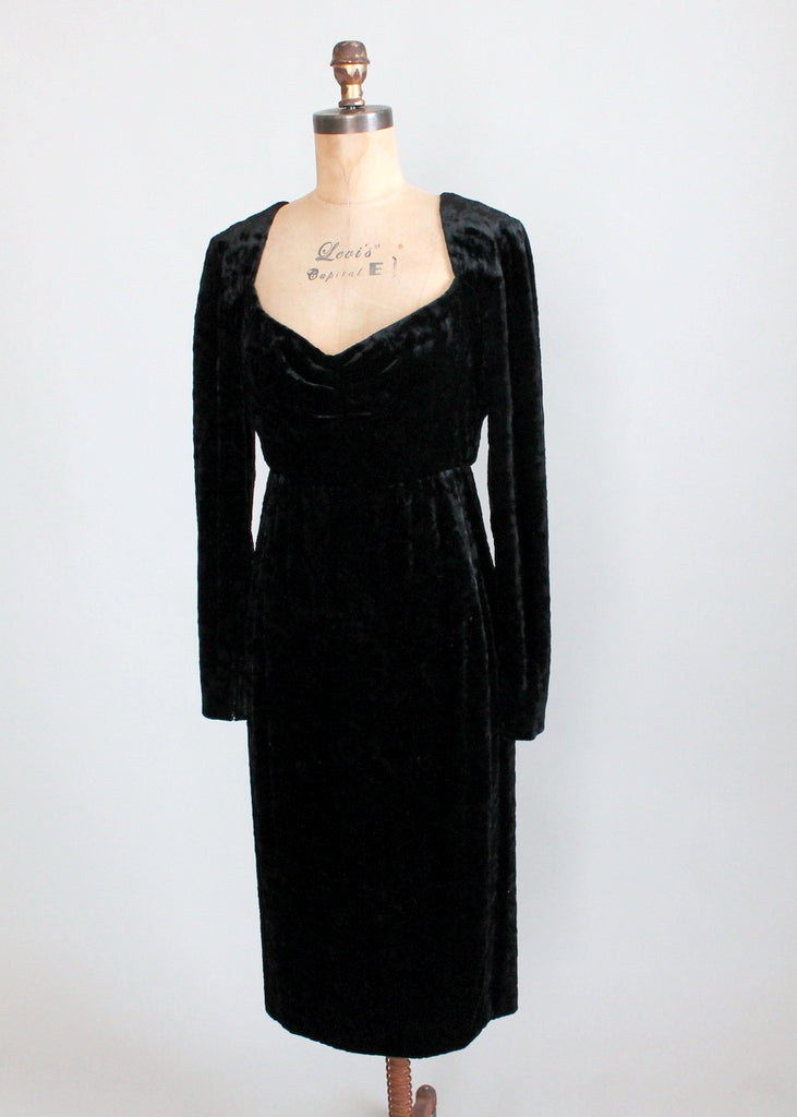 Vintage 1980s Christian Dior Dated Couture Black Velvet Dress | Raleigh ...