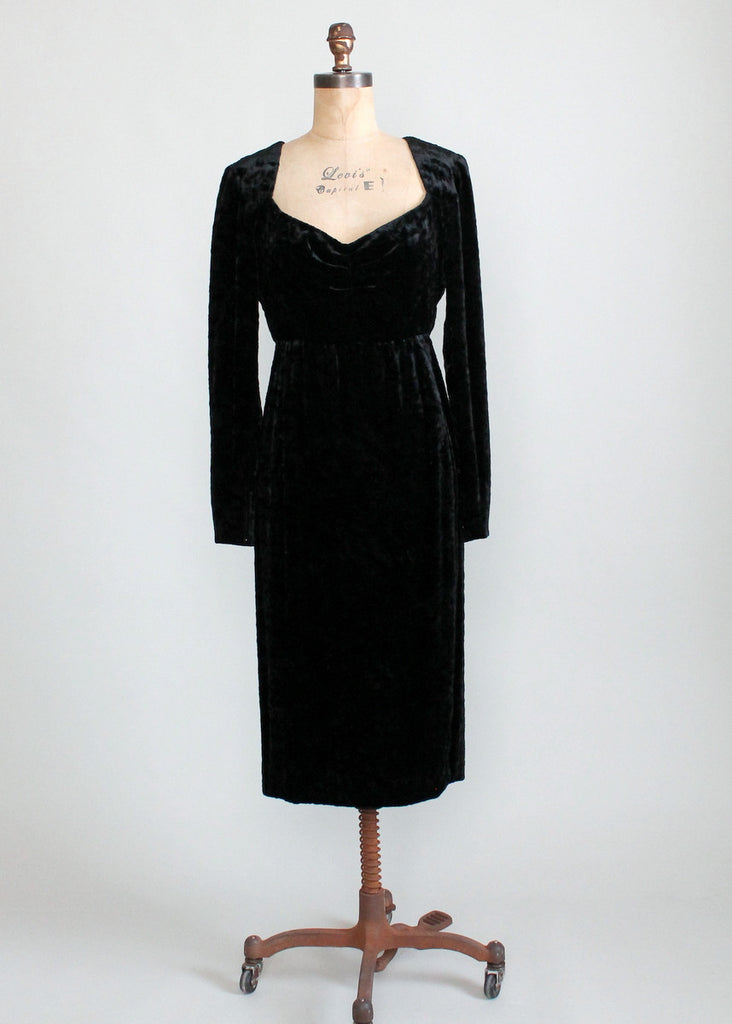 Vintage 1980s Christian Dior Dated Couture Black Velvet Dress | Raleigh ...