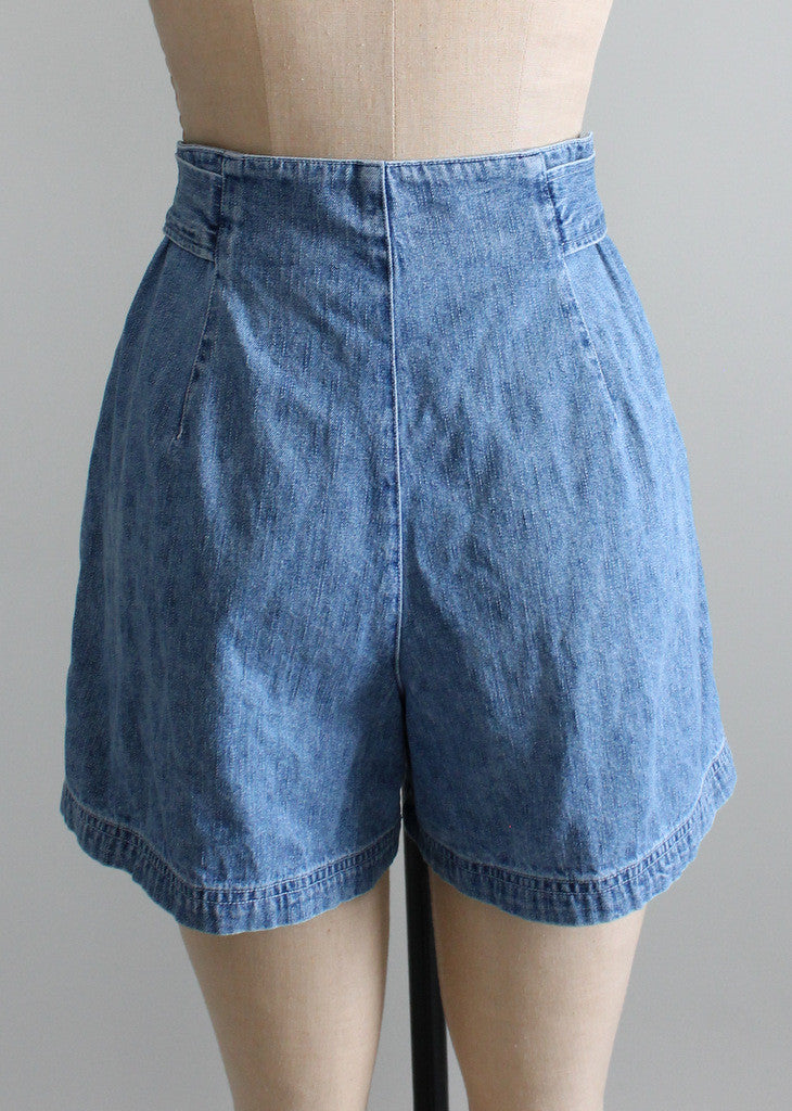 Vintage 1980s High Waist Jean Shorts - Raleigh Vintage