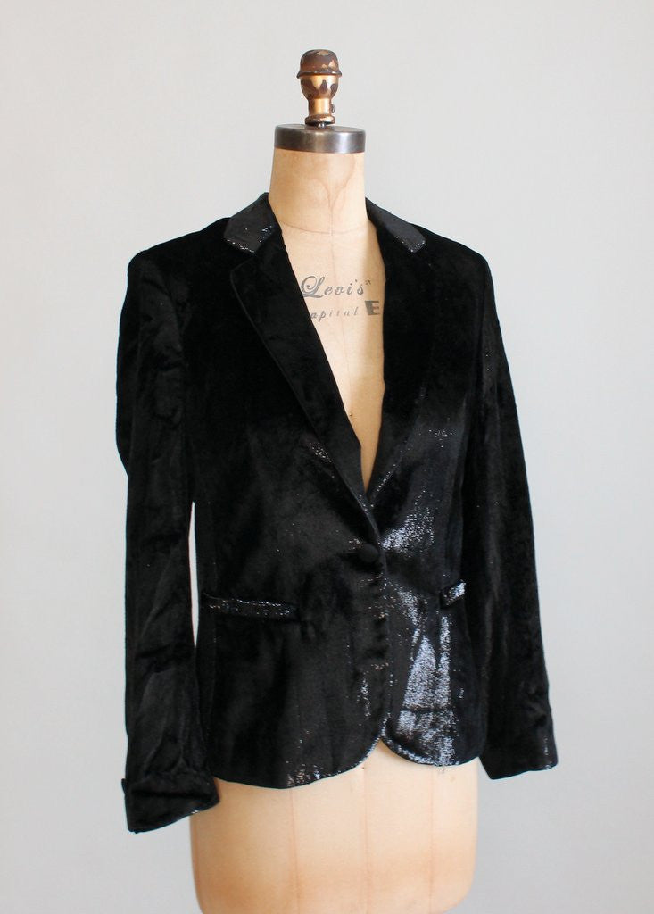 Vintage 1990s Giorgio Armani Black Shimmer Blazer - Raleigh Vintage