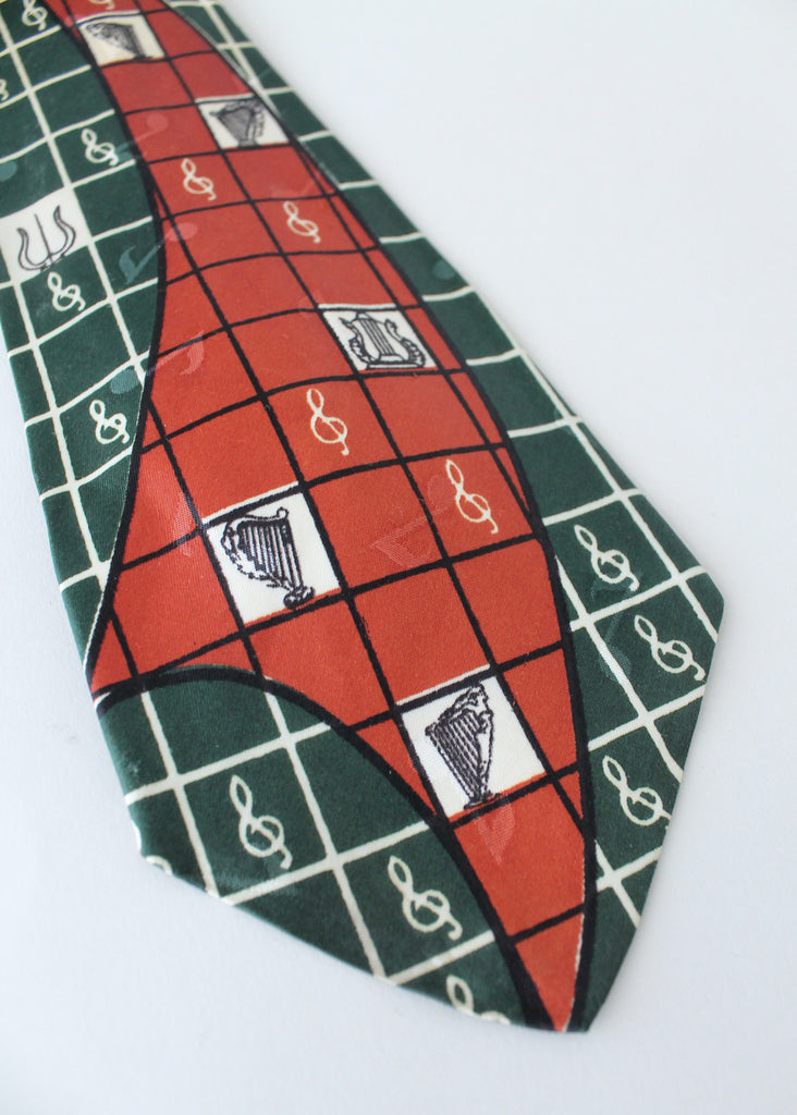 Vintage 1940s Musical Theme Rayon Tie | Raleigh Vintage