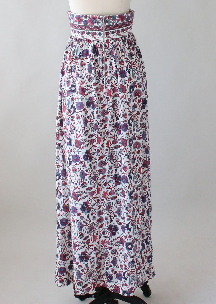 Vintage 1970s Indian Cotton Floral Maxi Skirt | Raleigh Vintage