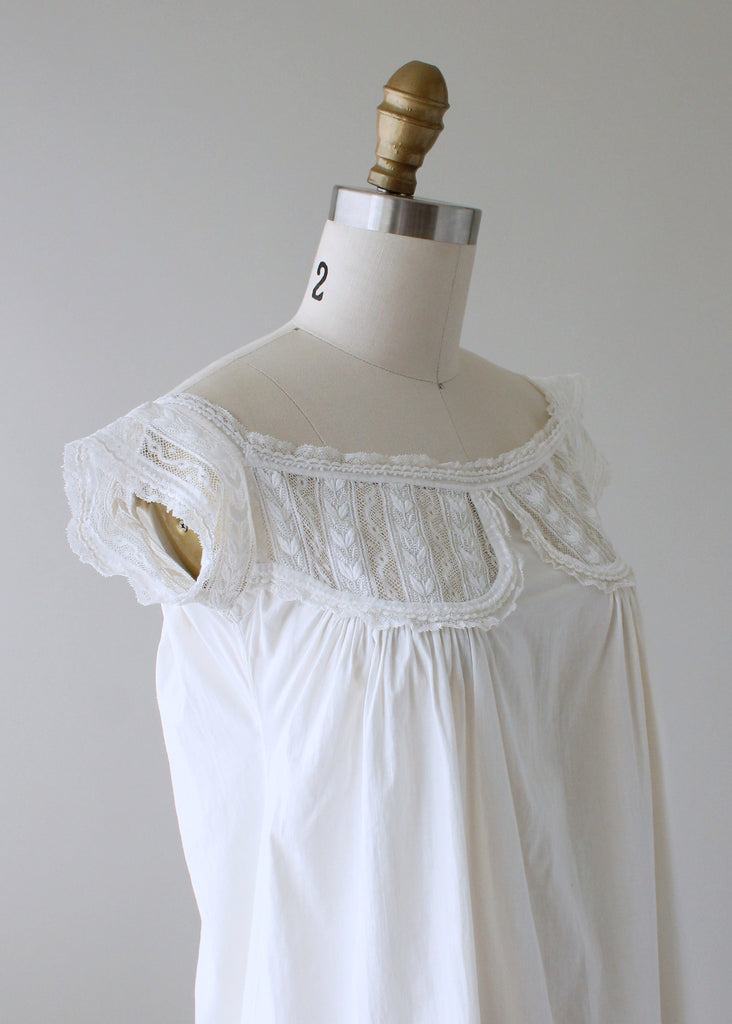 Vintage 1910s White Cotton and Lace Summer Dress | Raleigh Vintage