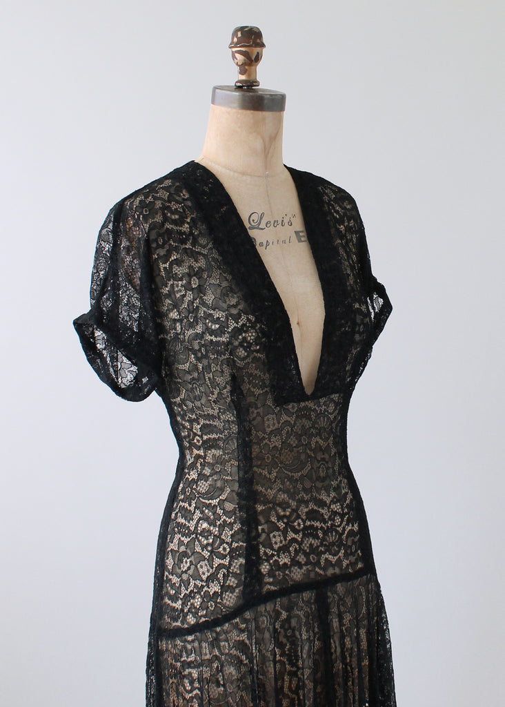 vintage black lace dress