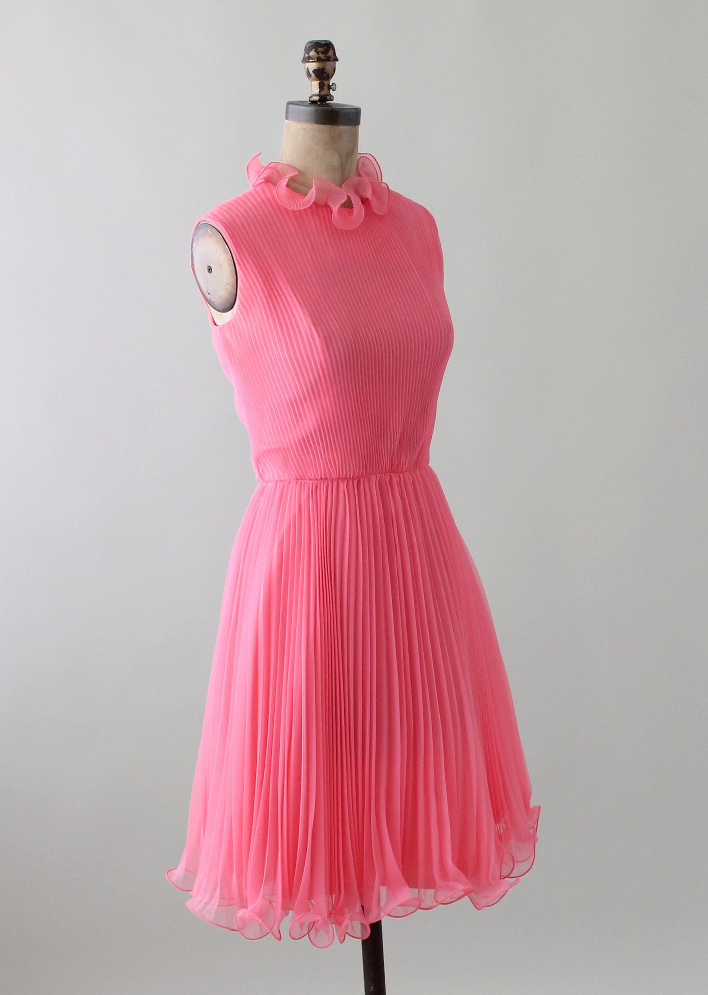 Vintage 1960s Pink Chiffon MOD Party Dress - Raleigh Vintage