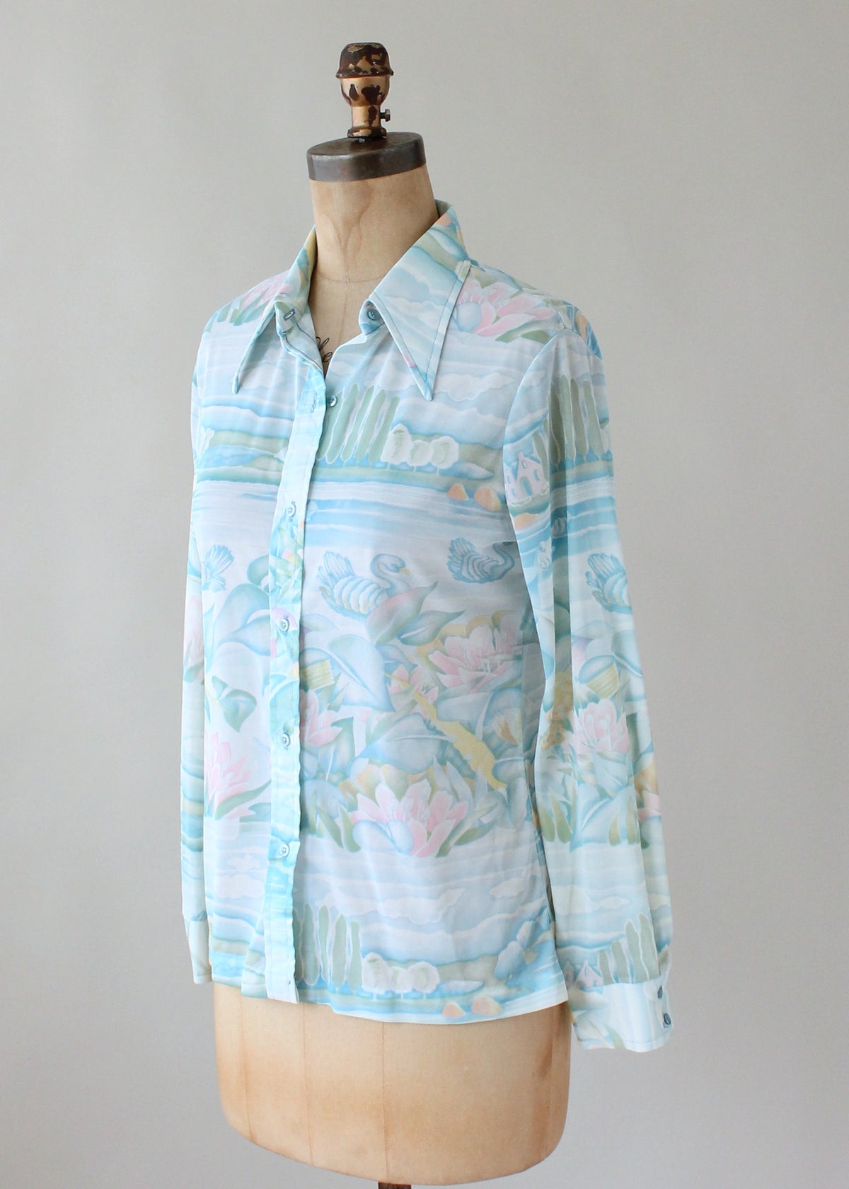 Vintage 1970s Swan Lake Novelty Print Shirt - Raleigh Vintage