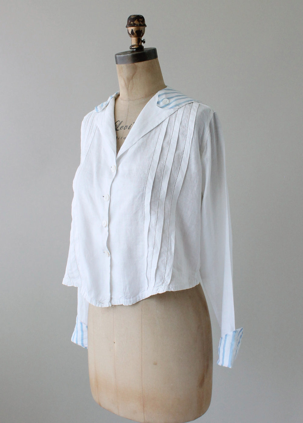 Vintage Edwardian Striped Sailor Blouse - Raleigh Vintage