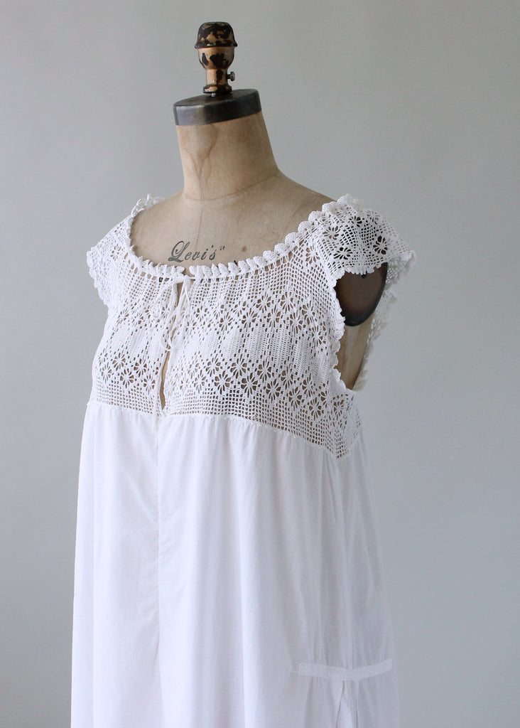 Vintage 1920s Crochet and Cotton Summer Dress | Raleigh Vintage