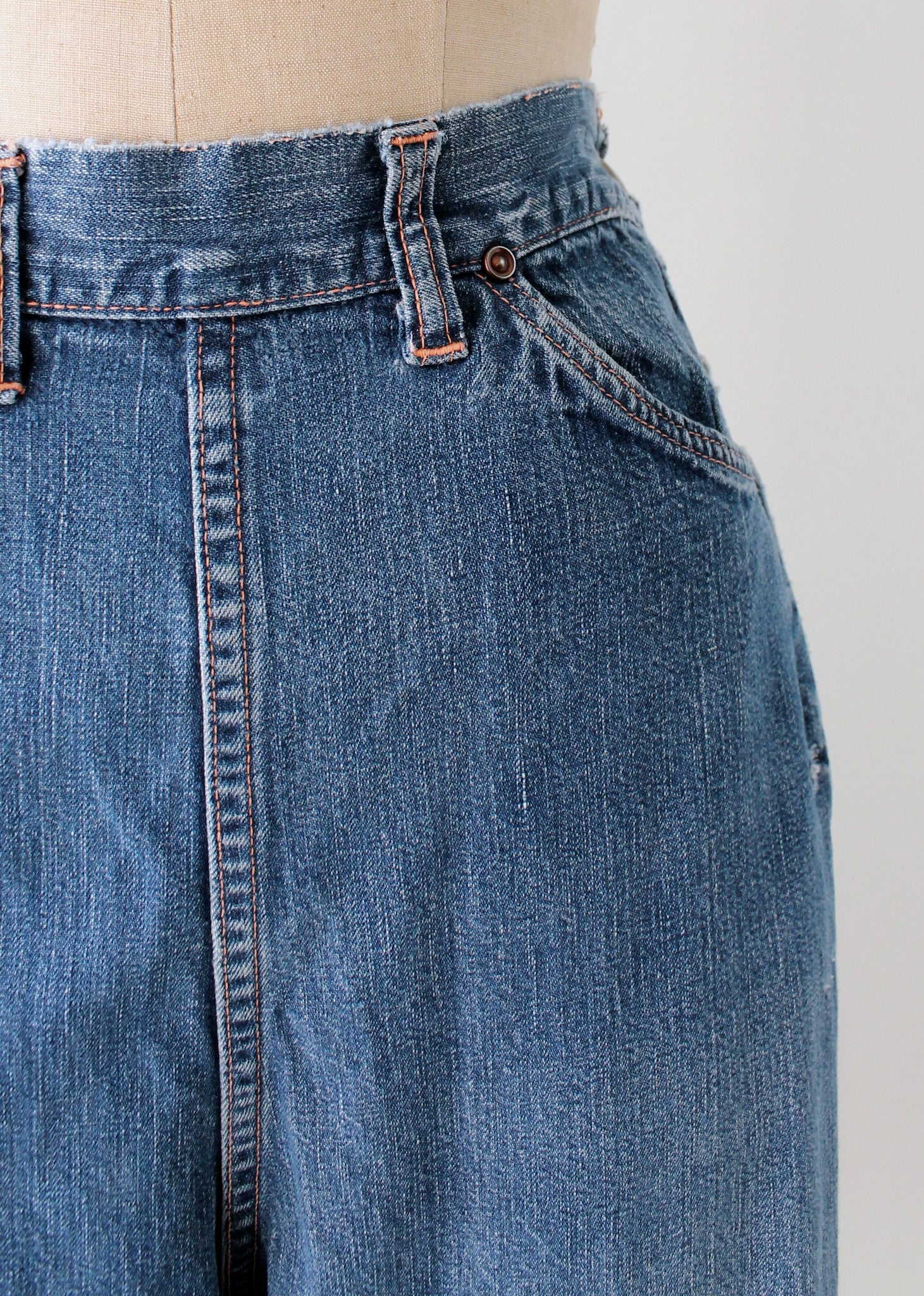 Vintage 1950s Distressed Denim Jeans - Raleigh Vintage