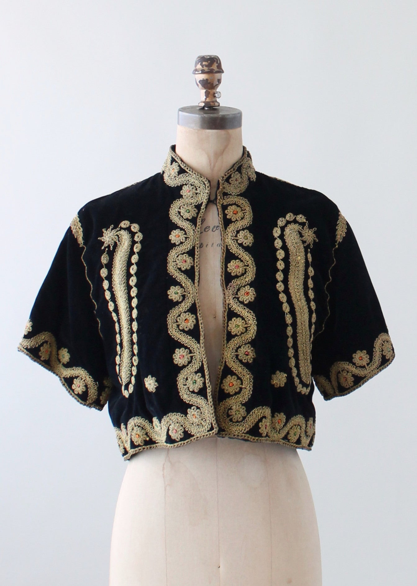 Vintage 1940s Embroidered Velvet Palestinian Jacket - Raleigh Vintage