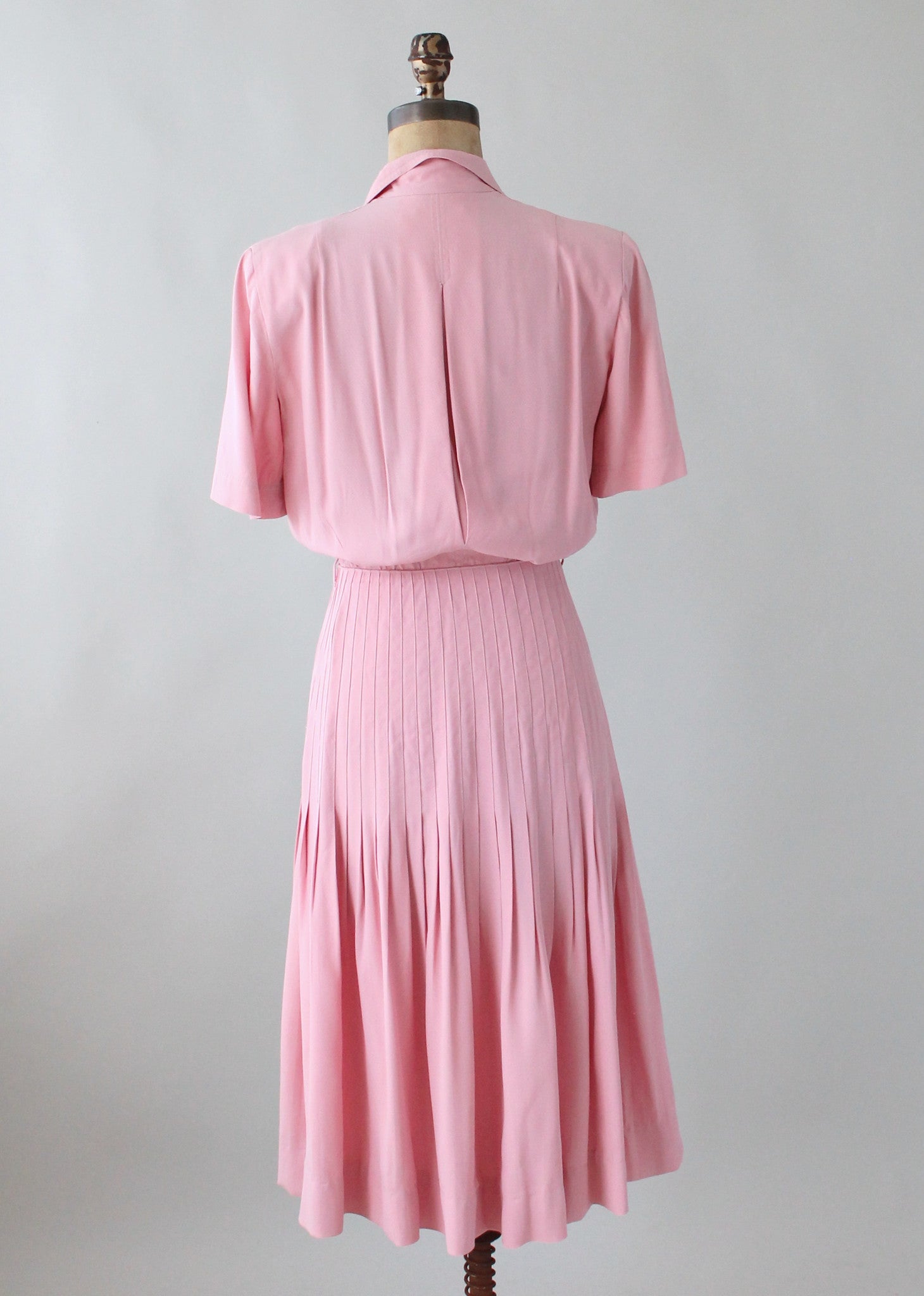 Vintage 1940s Pink Rayon Sportswear Dress - Raleigh Vintage