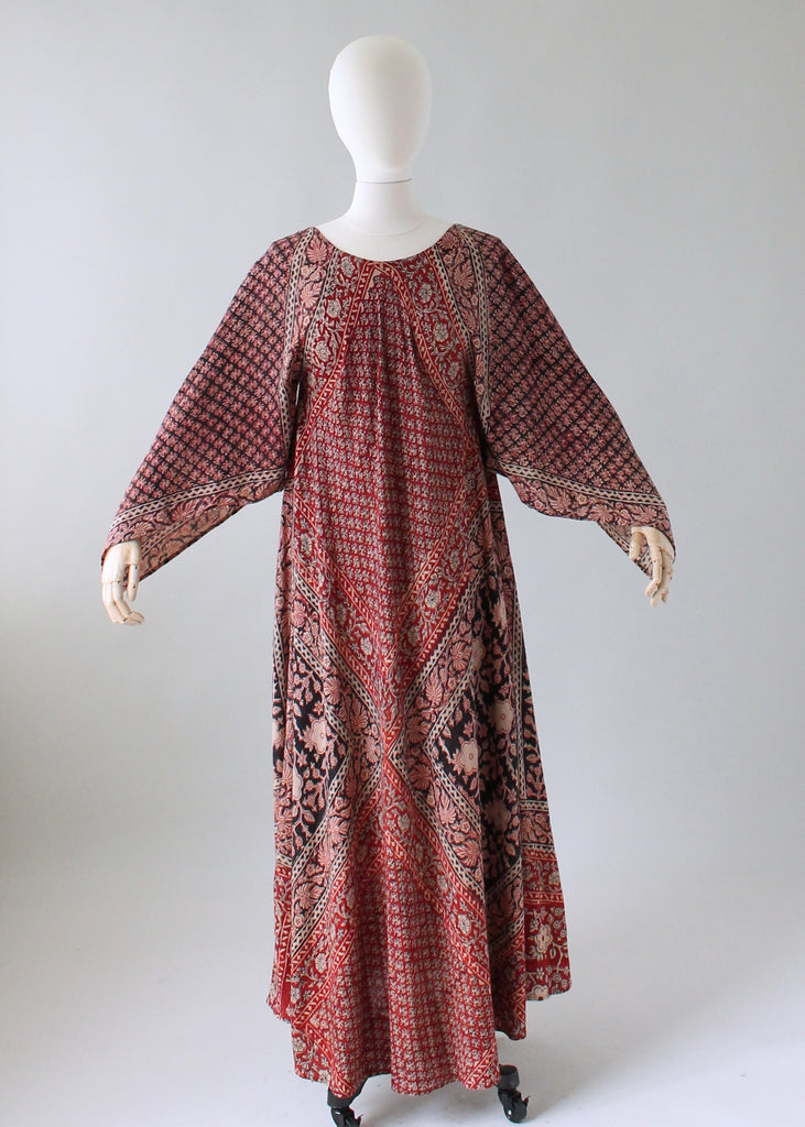 Vintage 1960s Adini Indian Cotton Caftan Dress | Raleigh Vintage