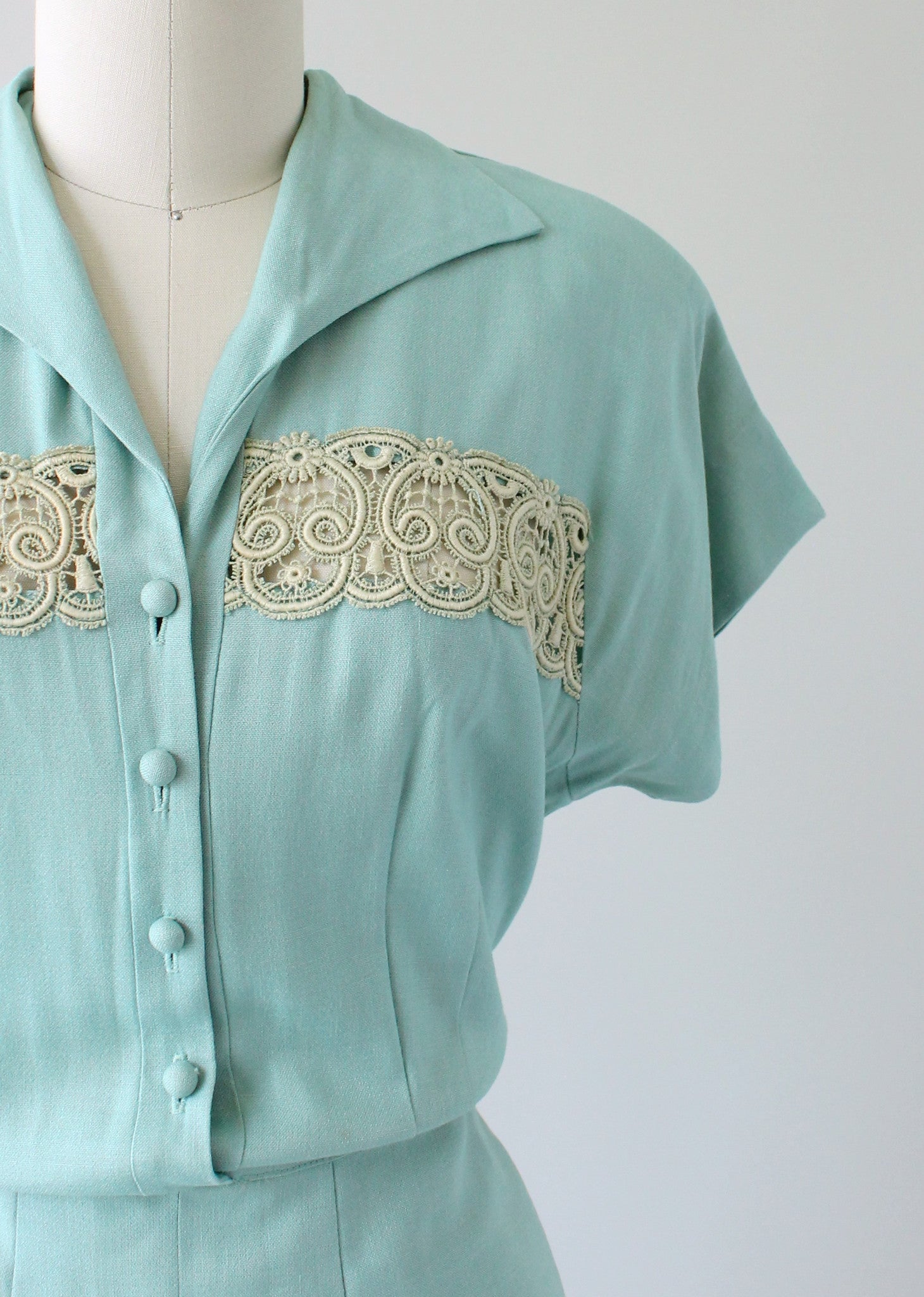 Vintage 1940s Minty Minx Modes Day Dress - Raleigh Vintage