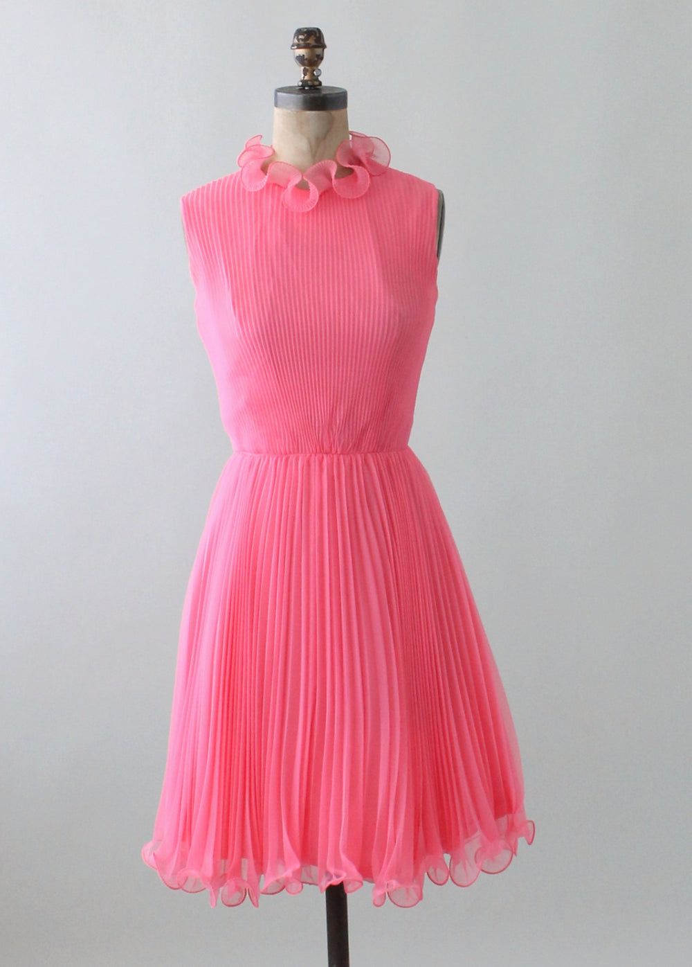 Vintage 1960s Pink Chiffon MOD Party Dress - Raleigh Vintage