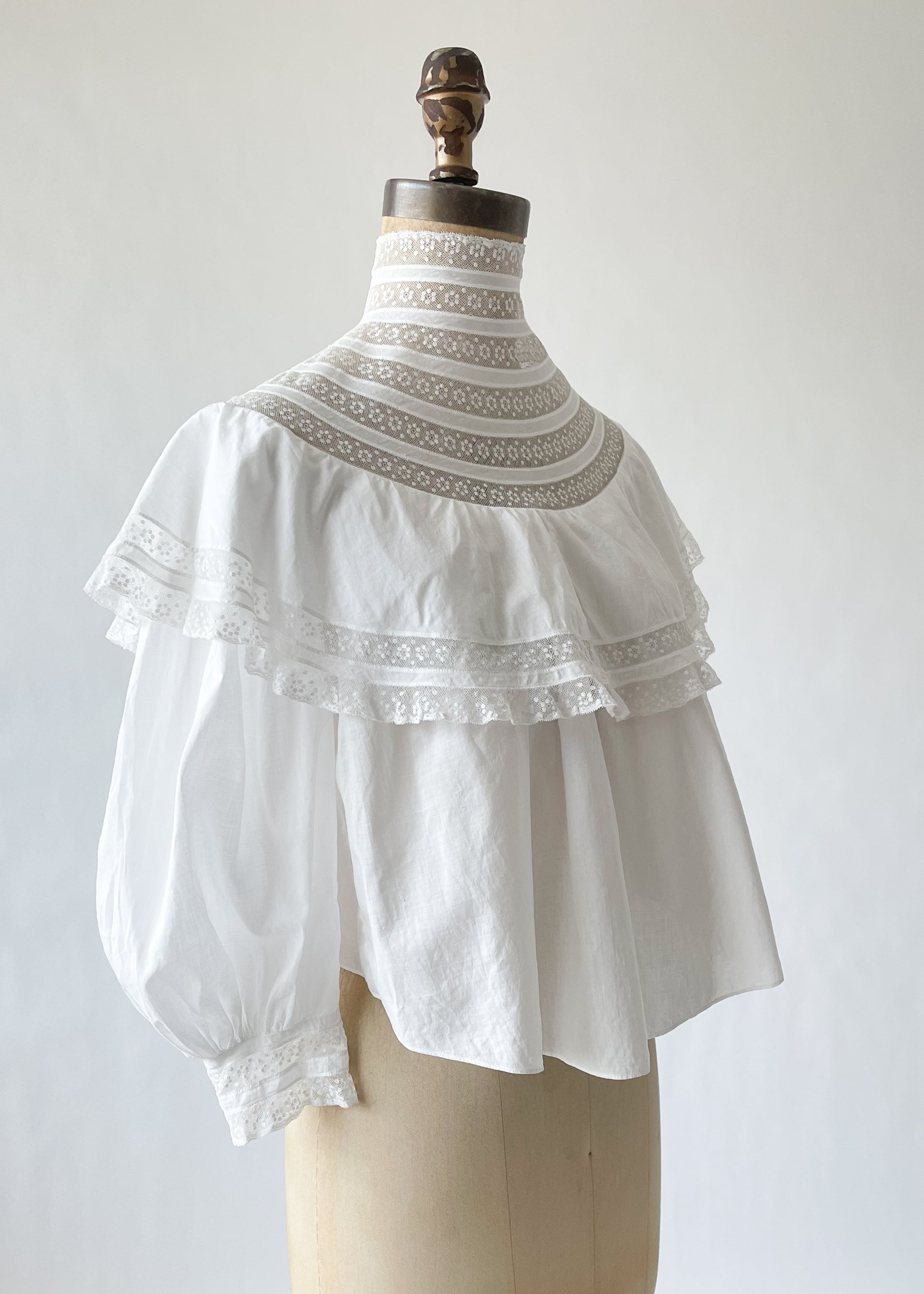 Antique Edwardian High Neck Blouse - Raleigh Vintage