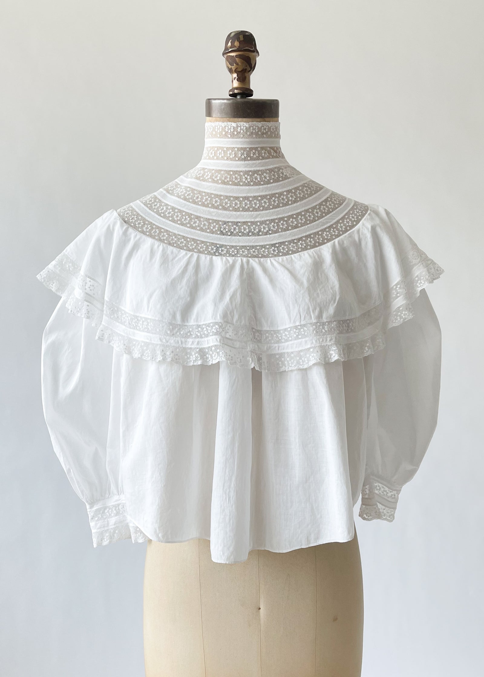 Antique Edwardian High Neck Blouse - Raleigh Vintage