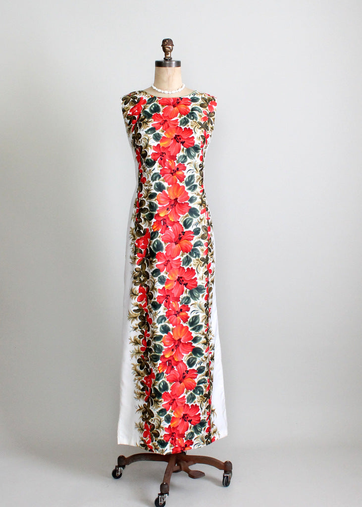 Vintage 1960s Hawaiian Floral Maxi Dress - Raleigh Vintage